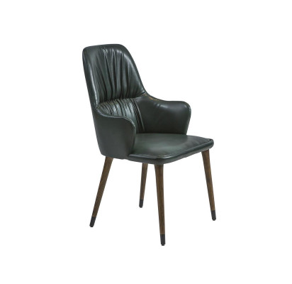 Silla con apoyabrazos moderna de lujo, silla con apoyabrazos de diseñador con asiento tapizado.