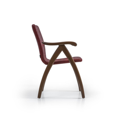 Silla moderna con brazos de cuero diseño de asiento de madera sillas de comedor