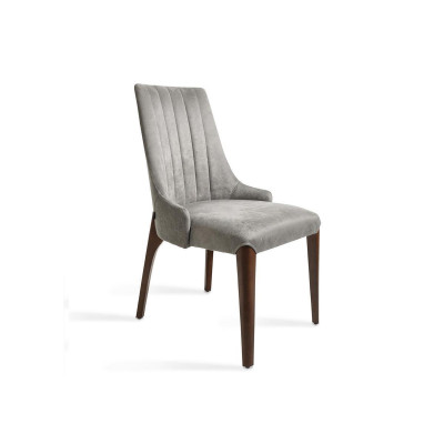 Silla gris diseño comedor moderno asiento acolchado lujo mobiliario nuevo.