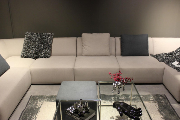 Sofá en forma de U Moderno Sofá de esquina con mesa de centro Sofá tapizado Muebles de salón