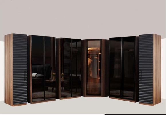 Muebles de dormitorio Armario esquinero moderno Armario de madera de lujo