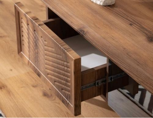 Conjunto de sala de estar de muebles de pared de diseñador, mueble bajo para TV con estanterías colgantes de 3 piezas.