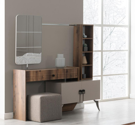 Moderna tocador de madera para dormitorio con espejo muebles de lujo de diseño.