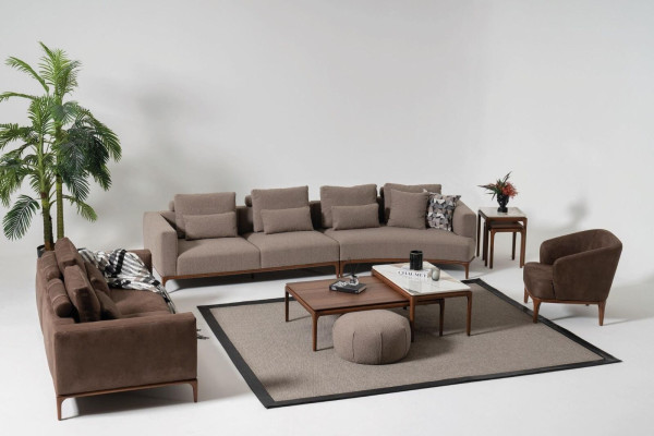 Sillón de lujo marrón para sala de estar, diseño de una sola plaza, butaca tapizada.