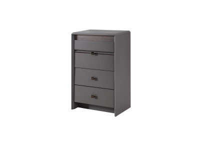 Cómoda gris exclusiva con 4 cajones de lujo para el dormitorio en madera.