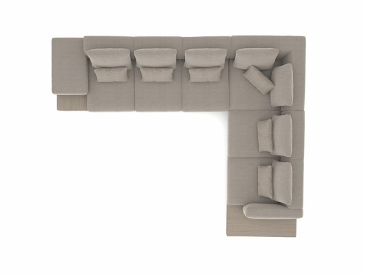 Muebles tapizados Gris Sofá de esquina en forma de L de diseñador Tapizado de tela Sofá Sala de estar