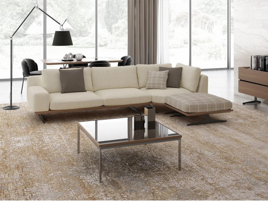 Sofá esquinero de lujo en forma de L, conjunto de muebles tapizados de diseño para la sala de estar con mesa de centro