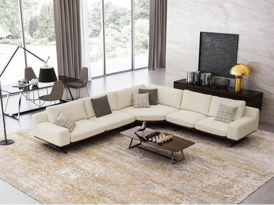 Diseño de sofá esquinero en forma de L, de tela, mesa de centro para sala de estar, muebles tapizados de lujo, nuevos.