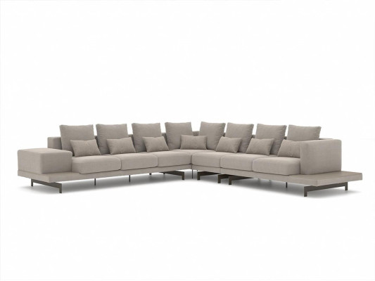 Sofá de diseño en gris, sofá tapizado en tela esquinero, nuevo mueble tapizado para sala de estar.