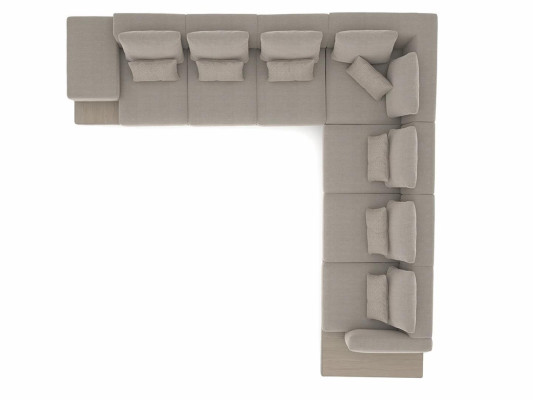 Sofá de diseño en gris, sofá tapizado en tela esquinero, nuevo mueble tapizado para sala de estar.
