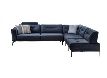 Forma de L Lujo Sala de Estar Sofa de 4 Plazas Esquinero de Tela Diseño Moderno