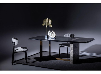 Juego de comedor de 5 piezas. Negro. Diseño moderno. Mesa de comedor con 4 sillas de lujo.