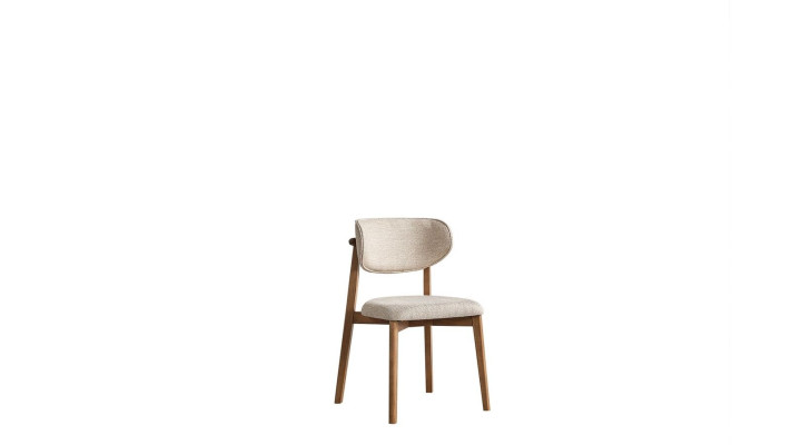 Silla de comedor elegante y confortable en beige de madera de calidad exclusiva.
