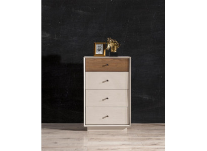 Moderno cómoda en elegante dormitorio de madera de diseño de muebles.