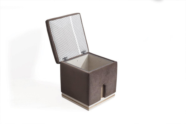 Taburete de diseñador marrón Lujo Banco Acolchado Asiento Relax Estilo Moderno nuevo