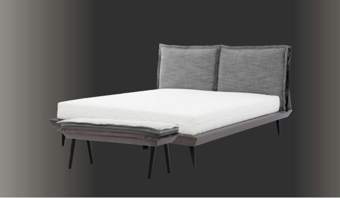 Cama Gris Hermoso Diseño Moderno Lujo Camas Dormitorio Muebles Elegantes