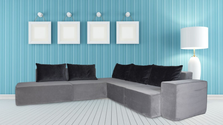 Sofá de diseñador Sofá de esquina Sofá de tela Sofá de sistema Tela Terciopelo Sofá de esquina Sofá SL Sofa 2