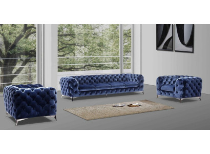 Sofá Chesterfield modular XXL de tela para 4+1+1 diseñado