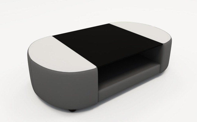 Mesa de café Diseño de sala de estar Vidrio Sofá Mesa auxiliar Mesa tapizada Mesas