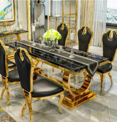 Mesa de comedor de acero inoxidable para cocina moderna diseño de mesa de metal.