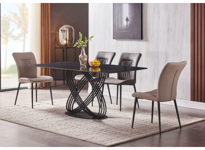 Lujo Mesa de acero inoxidable Mesa de comedor Comedor Mesas Cocina Mesas Diseño Metal