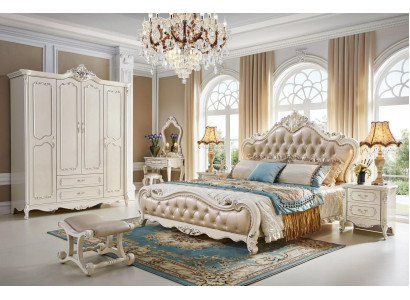 Juego de dormitorio cama de lujo barroca rococó camas 2x mesita de noche 3 piezas diseño nuevo