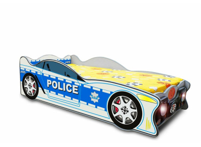 Coche de policía Cama Camas Cama infantil Cama juvenil Coche de policía y colchón infantil