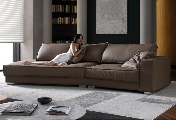 Sofás modernos de cuero sofá de esquina diseño esquina sofá seccional en forma de L