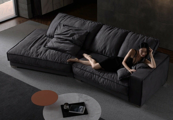 Diseño en forma de L, sofás modernos de lujo, sofás esquineros nuevos, sofás de tela, cama funcional.