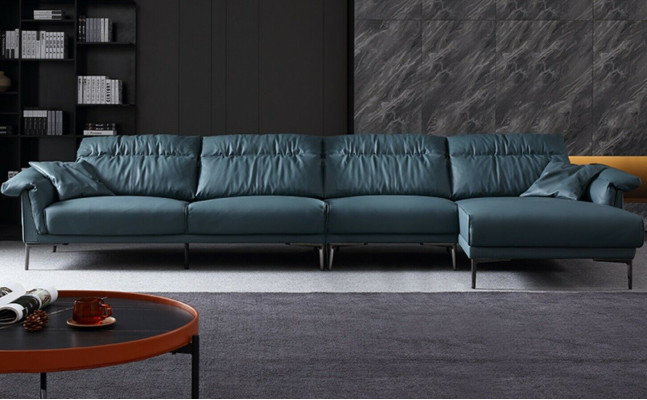 Sofá rinconera moderno y elegante para sala de estar, diseño de paisaje de asiento, tapicería.
