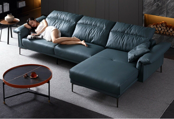 Sofá rinconera moderno y elegante para sala de estar, diseño de paisaje de asiento, tapicería.
