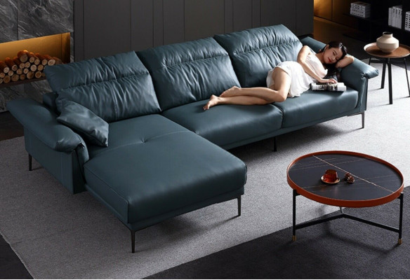 Sofá rinconera moderno y elegante para sala de estar, diseño de paisaje de asiento, tapicería.