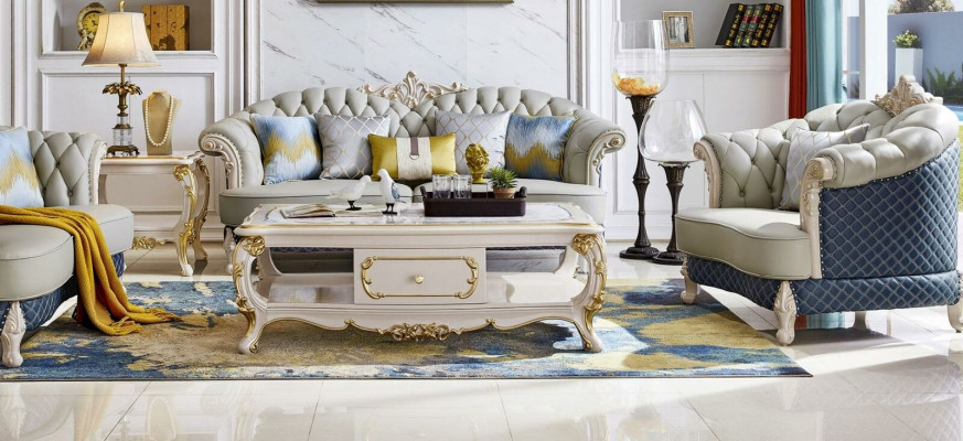Sofá de cuero Chesterfield clásico conjunto de sofá 3-2-1 en madera maciza.