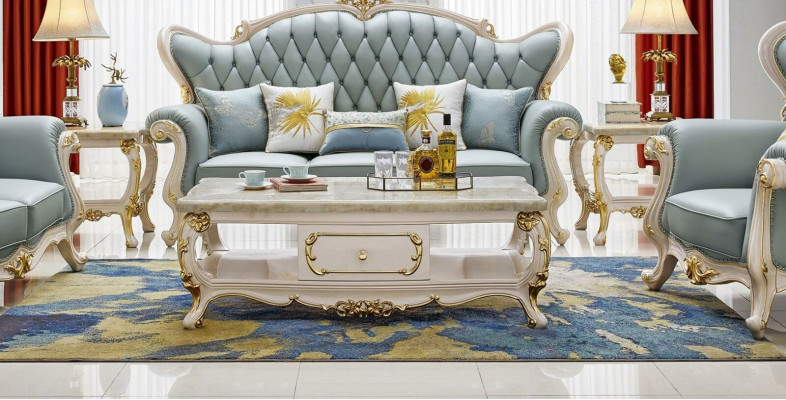 Chesterfield Conjunto clásico de sofás de 3 2 1 asientos Sofá acolchado de cuero madera maciza