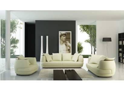 Conjunto de sofás de diseño de lujo, sofá clásico de cuero acolchado.