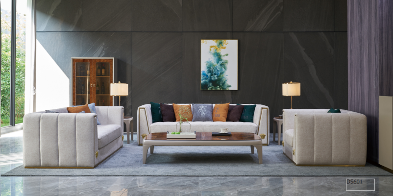 Conjunto de sofás de 3 + 2 + 1 plazas, sofá de esquina clásico, decoración de sofá, sofás, sofás