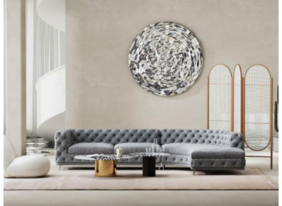 Chesterfield Asiento Diseño Sofá Salón Sofás Textil Sofá de esquina en forma de L Wohnlandschaft