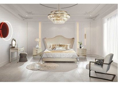 Cama de lujo de hotel de cuero camas tapizadas diseño dormitorio de madera maciza nuevo.