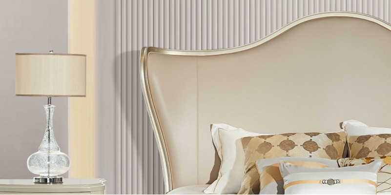 Cama de lujo de hotel de cuero camas tapizadas diseño dormitorio de madera maciza nuevo.