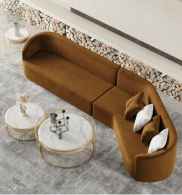 Sofá en forma de L esquina salón relajado asiento diseño sofá lounge terciopelo sofá