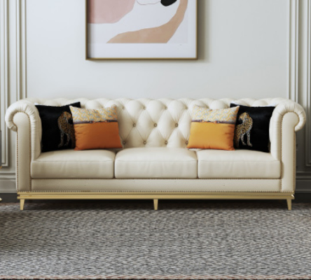 Sofá Chesterfield azul oscuro 3+2 conjunto de sala de estar Sofás Sofás tapizados