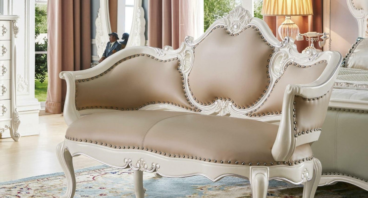 Banco tapizado Banco de madera maciza Banco de asiento Mueble de asiento Banco de diseñador Banco de cuero Barroco