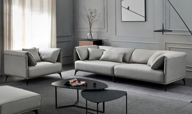 Sofá de diseño italiano Conjunto de sofás de 4 + 1 plazas Sofá Tapizado Muebles