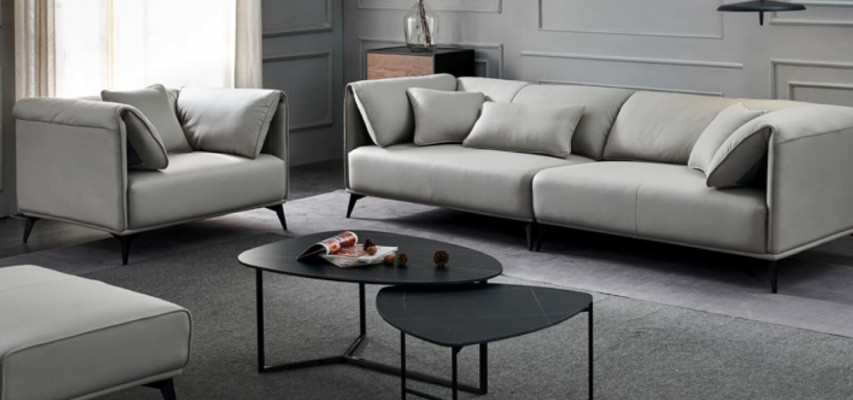 Sofá de diseño italiano Conjunto de sofás de 4 + 1 plazas Sofá Tapizado Muebles