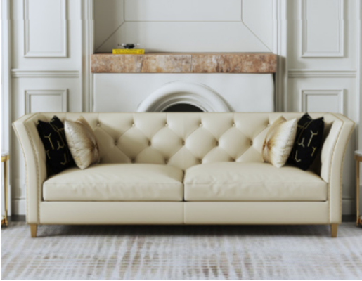 Moderno juego de sofás Chesterfield de 3 + 2 plazas Elegantes sofás de estilo Living de cuero.