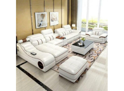 Conjunto de salón Sofá de lujo Sofá Esquina en forma de L Moderno Acolchado Relajante Asiento Mueble