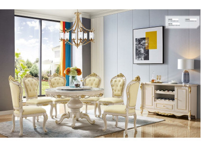 Sillas clásicas de comedor Chesterfield, conjunto de 4 sillas de diseñador.