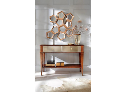 Mesa de consola, de madera de lujo clásica para dormitorio, color marrón, nuevo