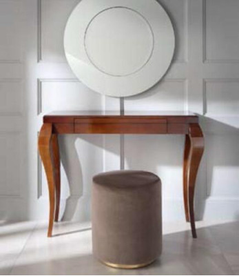 Consola Mesa Taburete Tocador Aparador Madera Marrón Muebles Mesas Conjunto de 2 piezas.