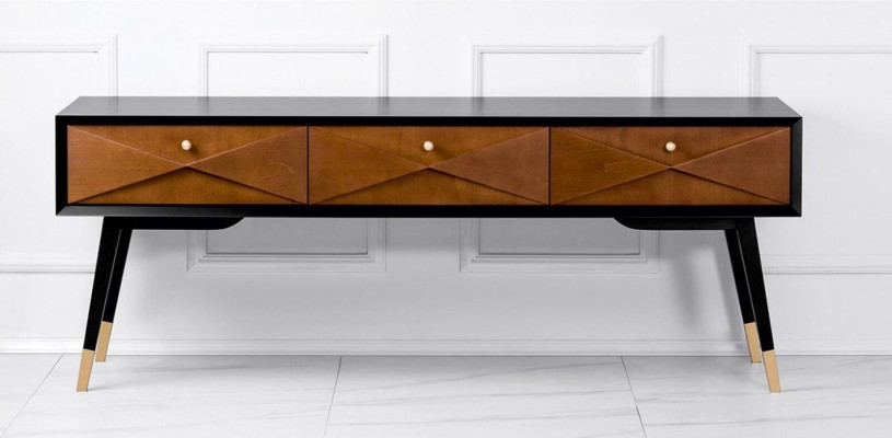 Mesa de consola consola cómoda aparador madera moderna lujo diseño marrón nuevo